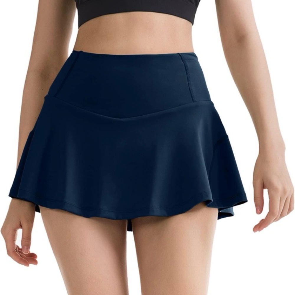 Cute High Waisted Pleated Tennis Golf Skort / Skirt w Built-in Shorts, XL/12